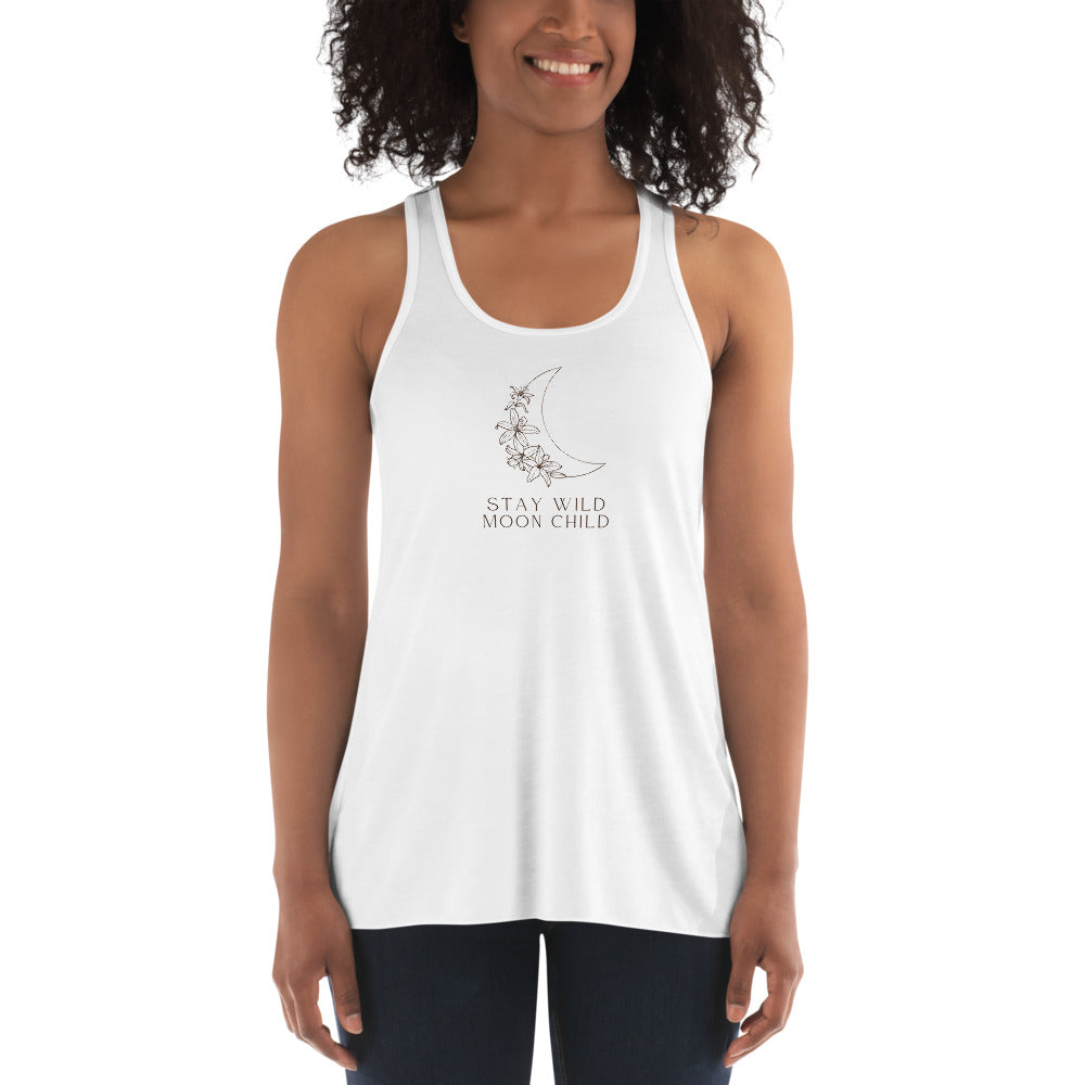 Stay Wild Moon Child Women's Flowy Racerback Tank